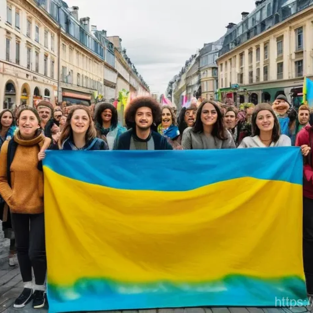 정치적 행동과 사회운동 - **Vibrant Youth Climate Action in a European City**
A wide shot capturing a lively group of dive...
