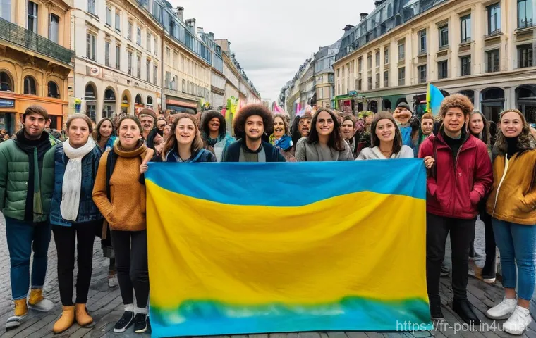 정치적 행동과 사회운동 - **Vibrant Youth Climate Action in a European City**
A wide shot capturing a lively group of dive...
